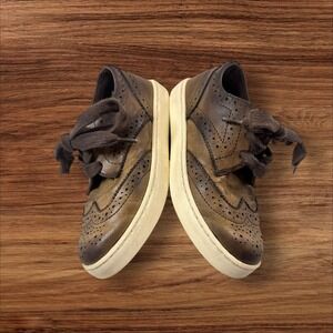 Polo Ralph Lauren Kids Brown Leather Wingtip Oxford Sneakers Shoes US 11.5